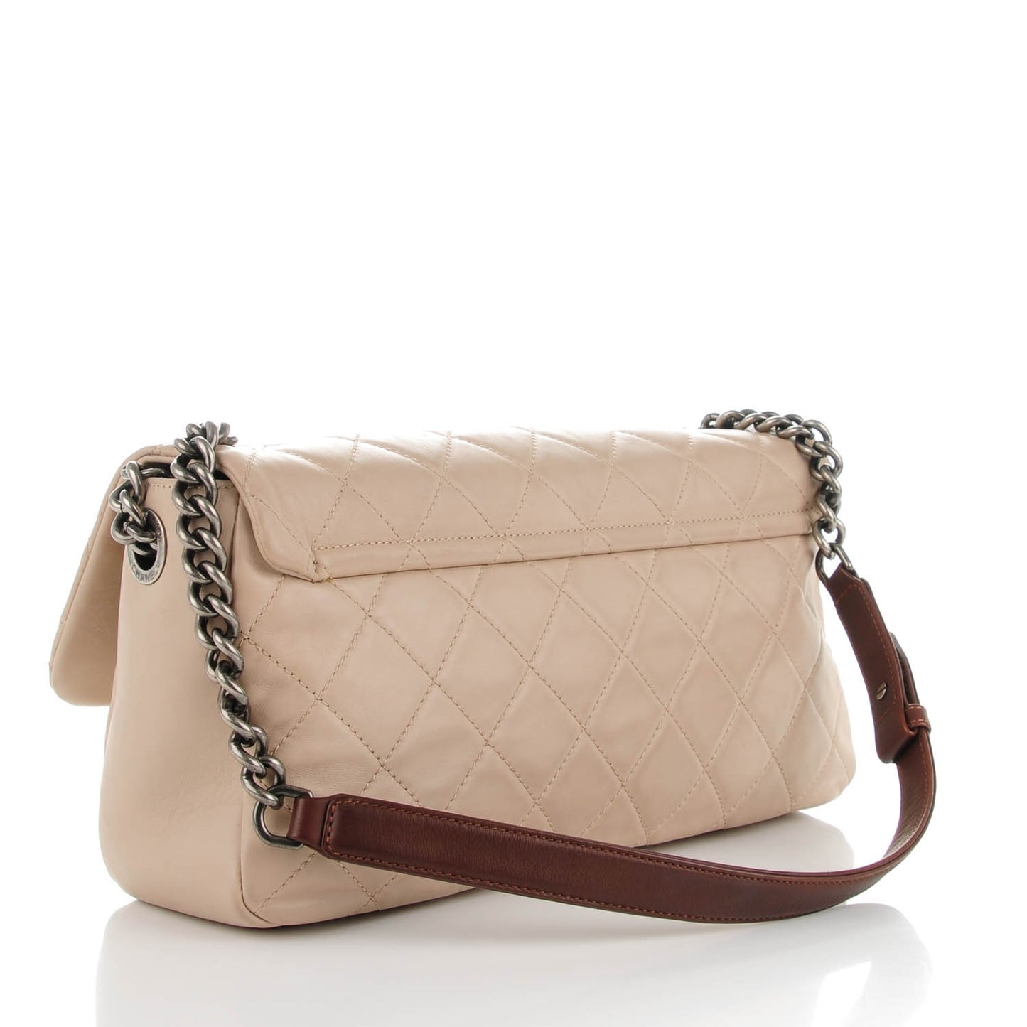 Calfskin Large Country Chic Flap Ecru Brown