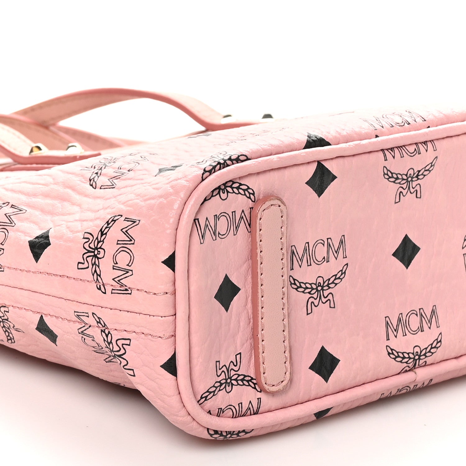MCM Visetos Mini Anya Top Zip Shopper Tote Soft Pink 8 of 9