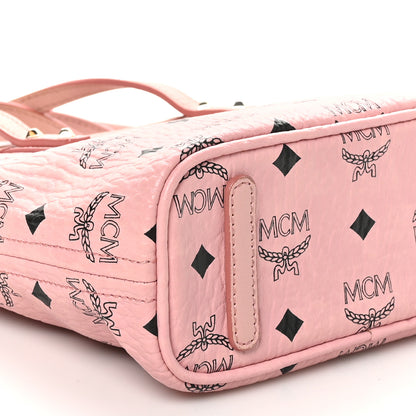 MCM Visetos Mini Anya Top Zip Shopper Tote Soft Pink 8 of 9