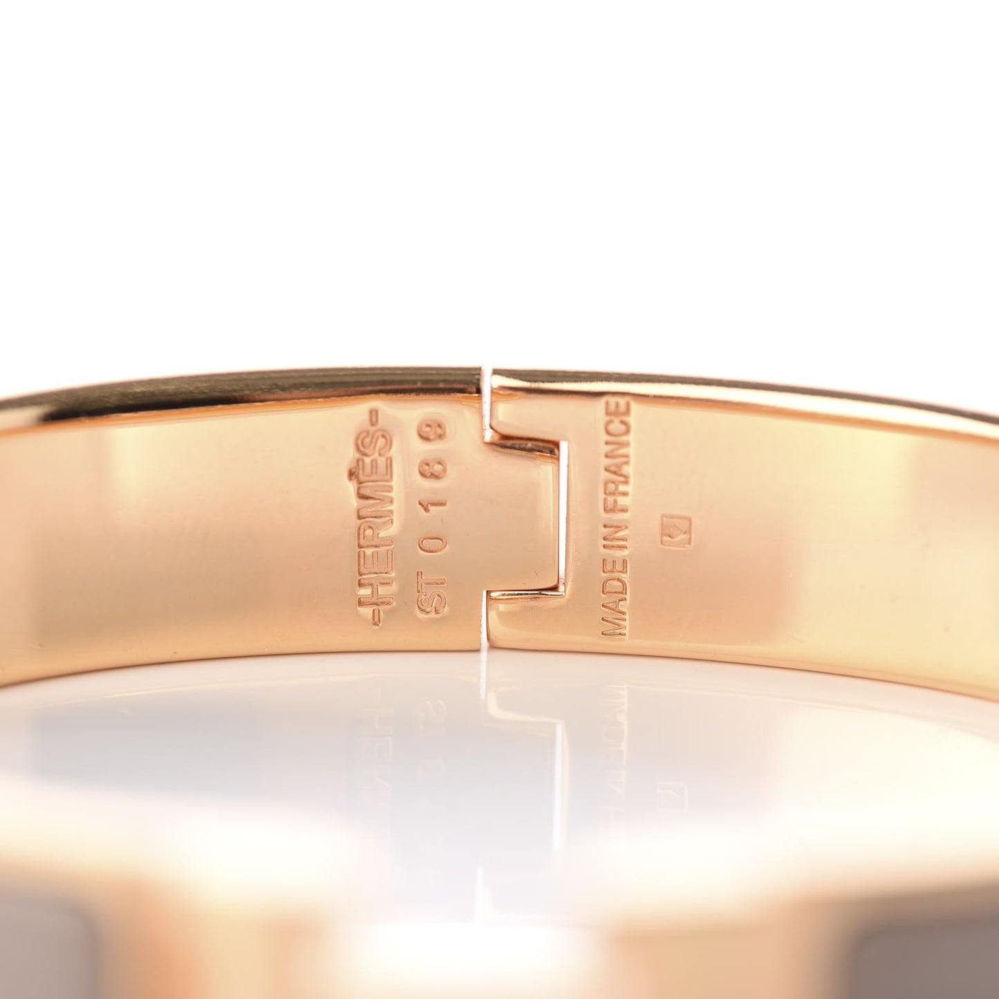 Enamel Narrow Clic Clac H Bracelet GM Marron Glace