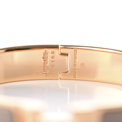Hermes Enamel Narrow Clic Clac H Bracelet GM Marron Glace 3 of 7