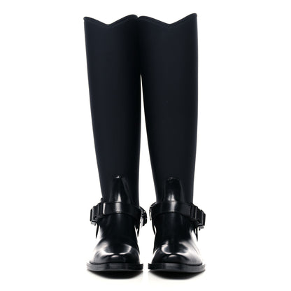 Prada Spazzolato Rois Neoprene 50mm Western Tall Boots 37 Black 2 of 12