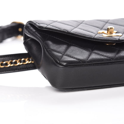 Chanel Calfskin Quilted Flap Waist Bag Black 8 of 9