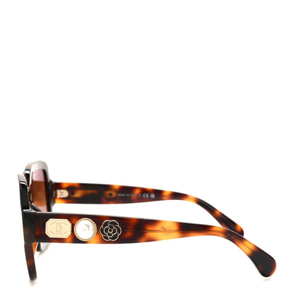 Chanel Acetate Charms Pearl Square Sunglasses 5479-A Tortoise 3 of 7