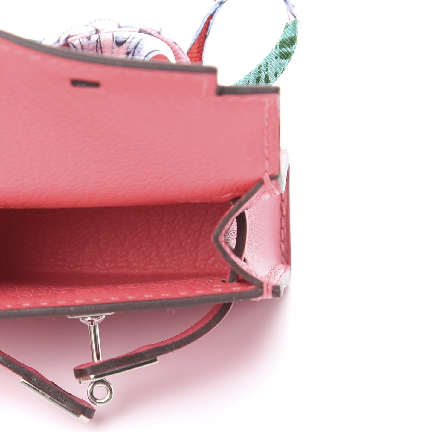 Tadelakt Mini Kelly Twilly Bag Charm Rose Lipstick