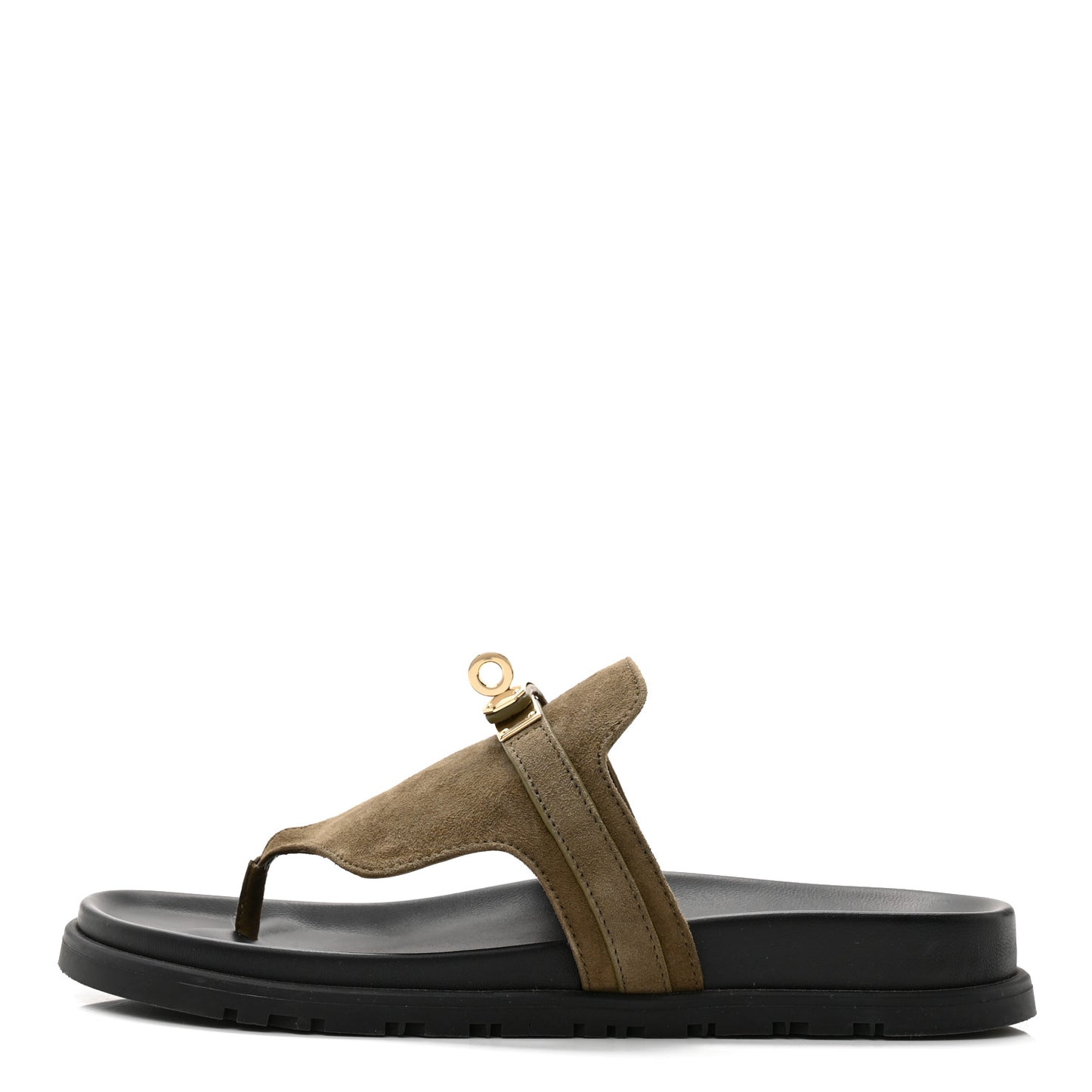 Suede Goatskin Womens Empire Sandals 37 Vert Toundra