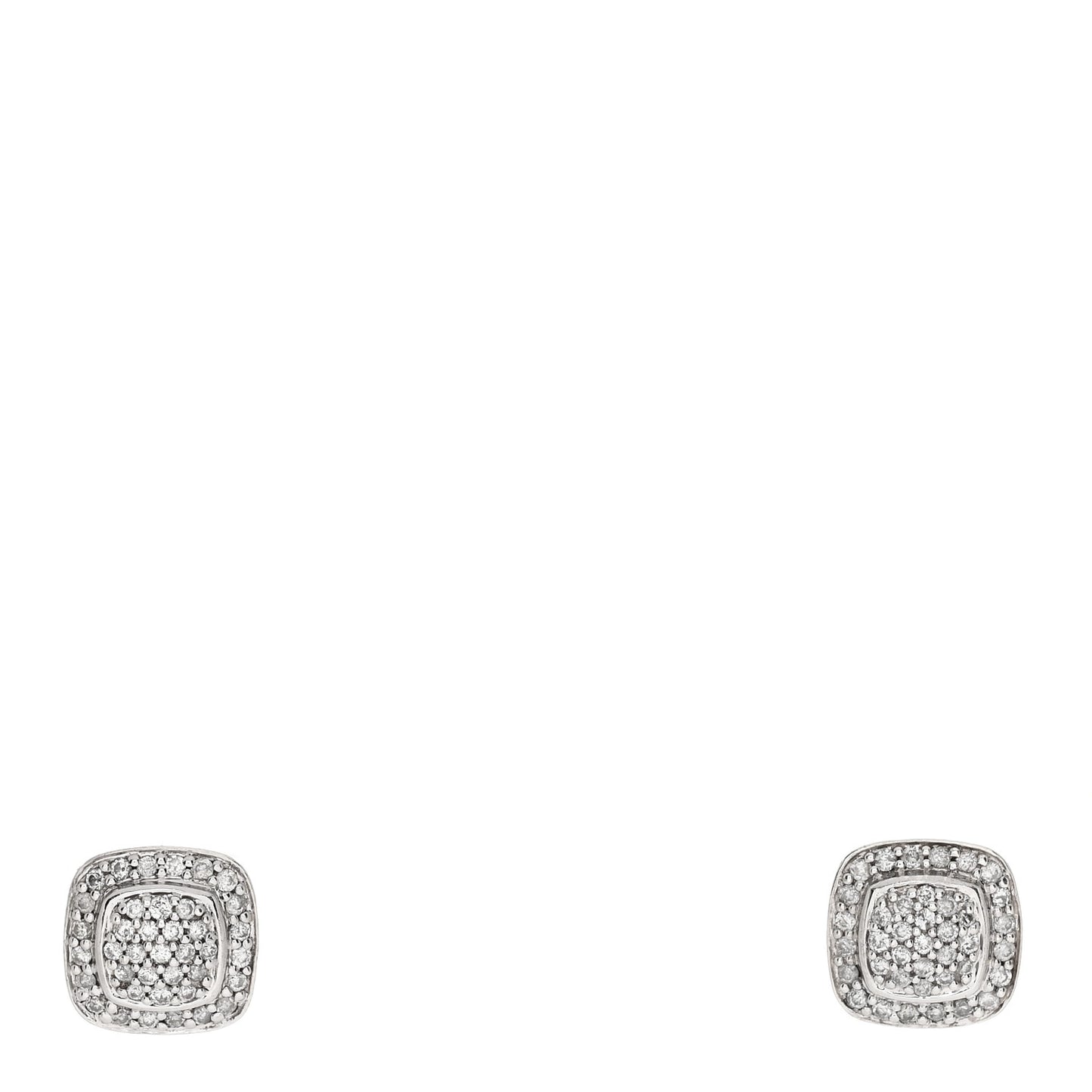 Sterling Silver Diamond 5mm Pave Albion Earrings