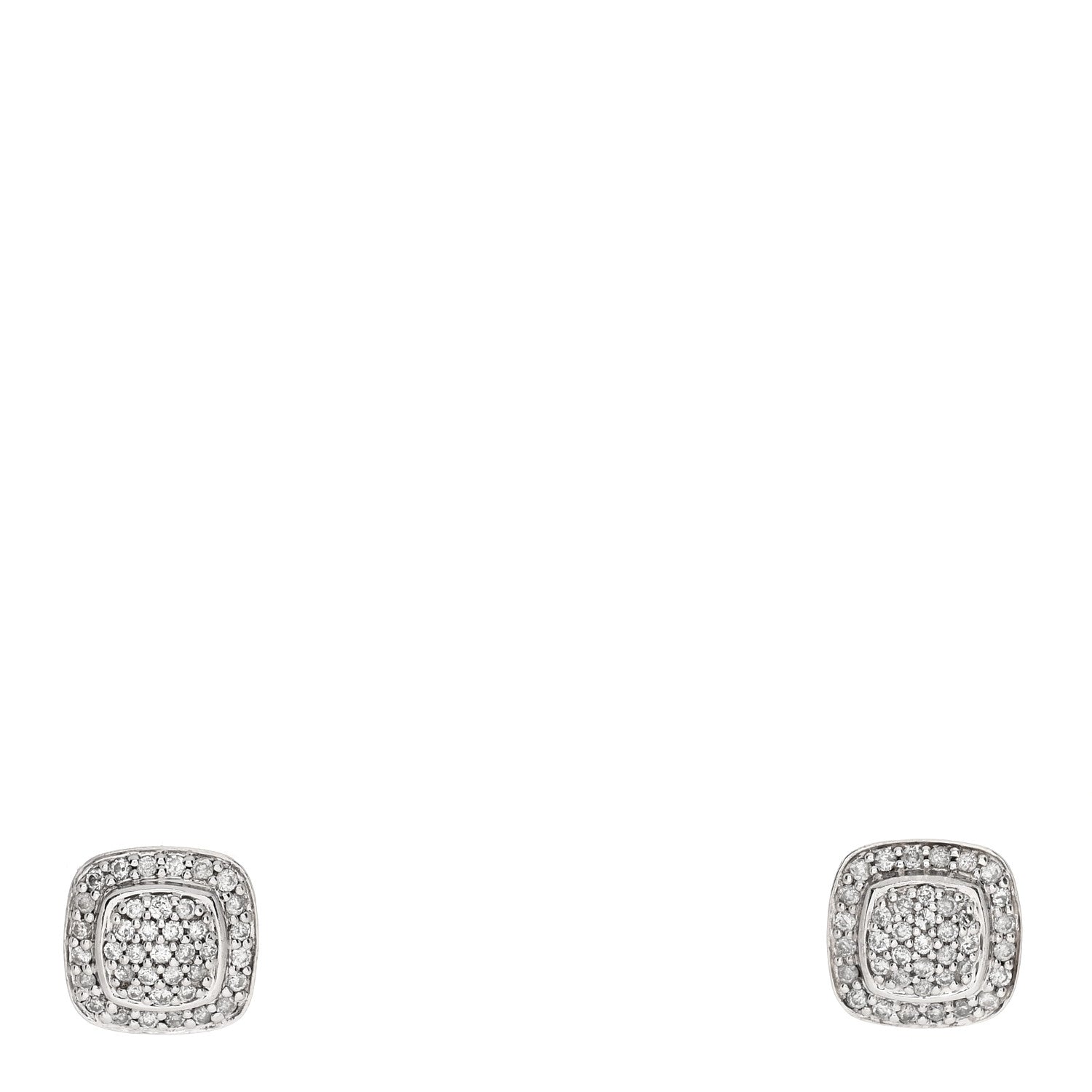 David Yurman Sterling Silver Diamond 5mm Pave Albion Earrings 1 of 4