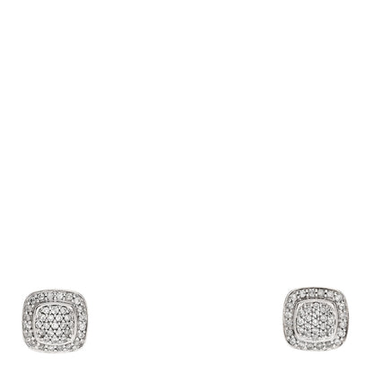 David Yurman Sterling Silver Diamond 5mm Pave Albion Earrings 1 of 4