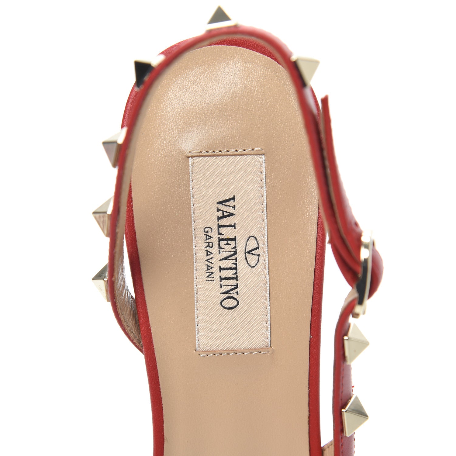 Valentino Garavani Pebbled Calfskin Rockstud Half D'Orsay Slingback 50mm Pumps 37.5 Rosso Valentino 5 of 7