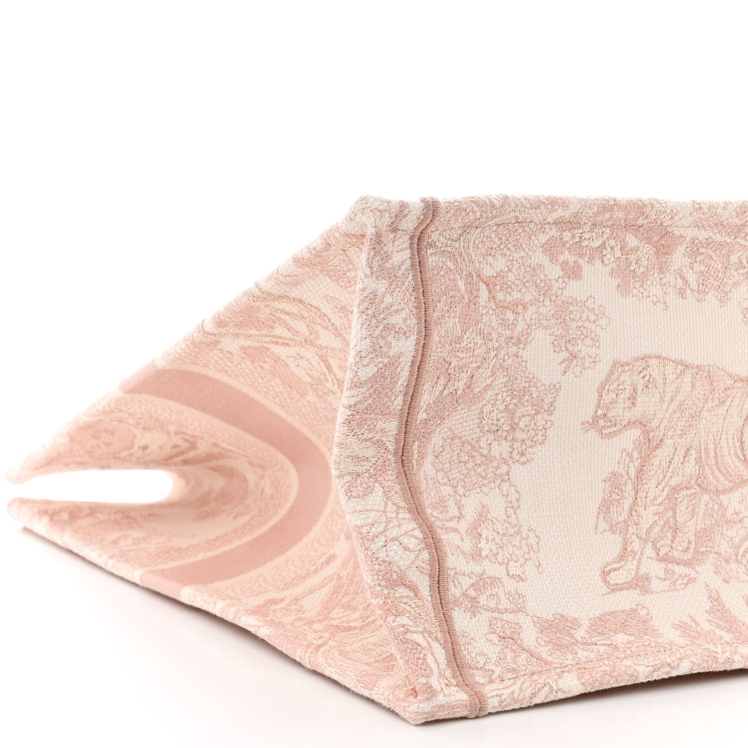Christian Dior Canvas Toile De Jouy Embroidered Large Book Tote Pink 9 of 11