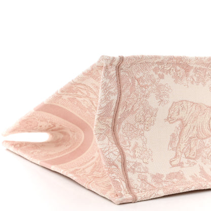 Christian Dior Canvas Toile De Jouy Embroidered Large Book Tote Pink 9 of 11