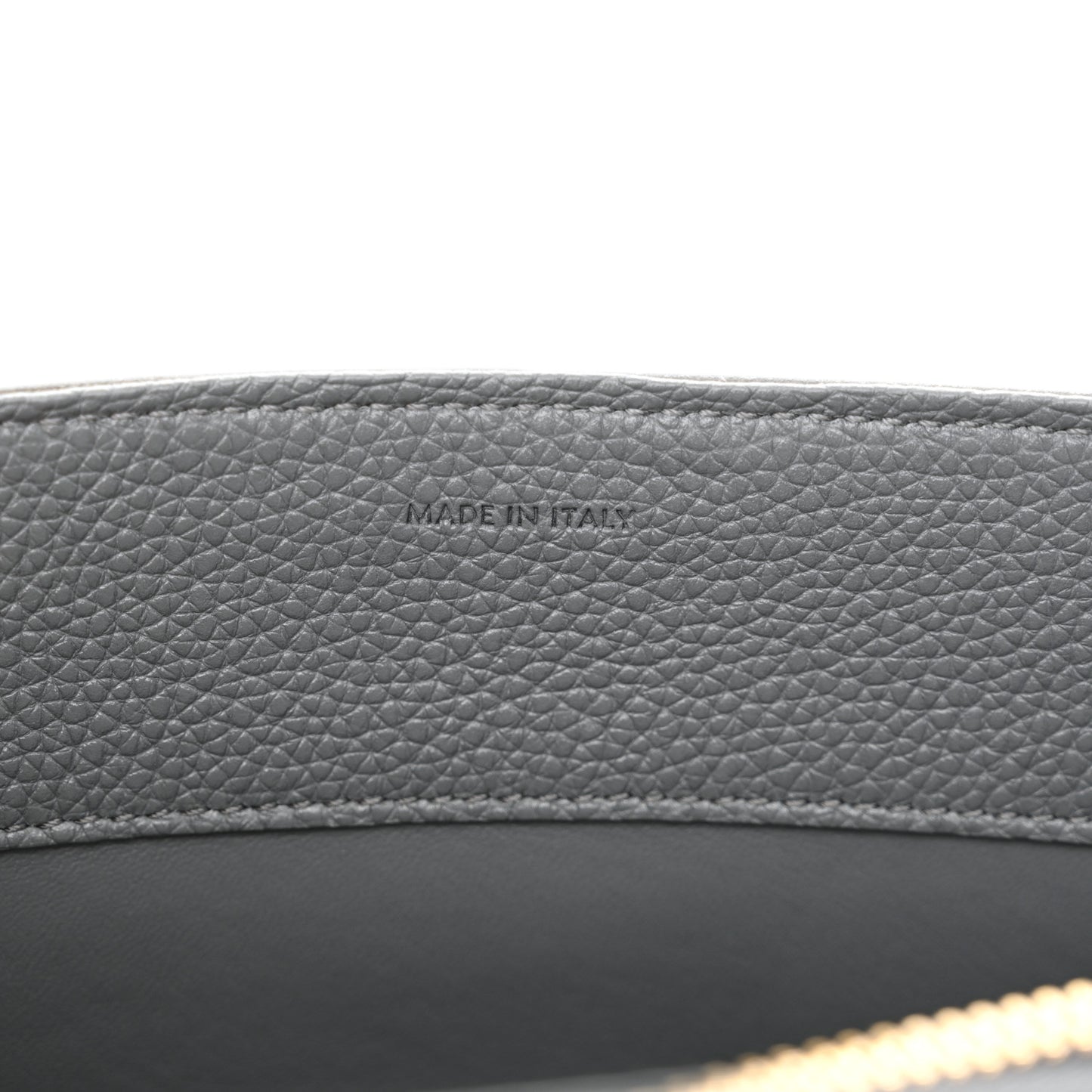 Grained Calfskin Small 16 Top Handle Bag Medium Grey