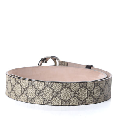 Gucci GG Supreme Monogram Selleria Calfskin Interlocking G 40mm Belt 95 38 Beige Ebony Cocoa 2 of 6