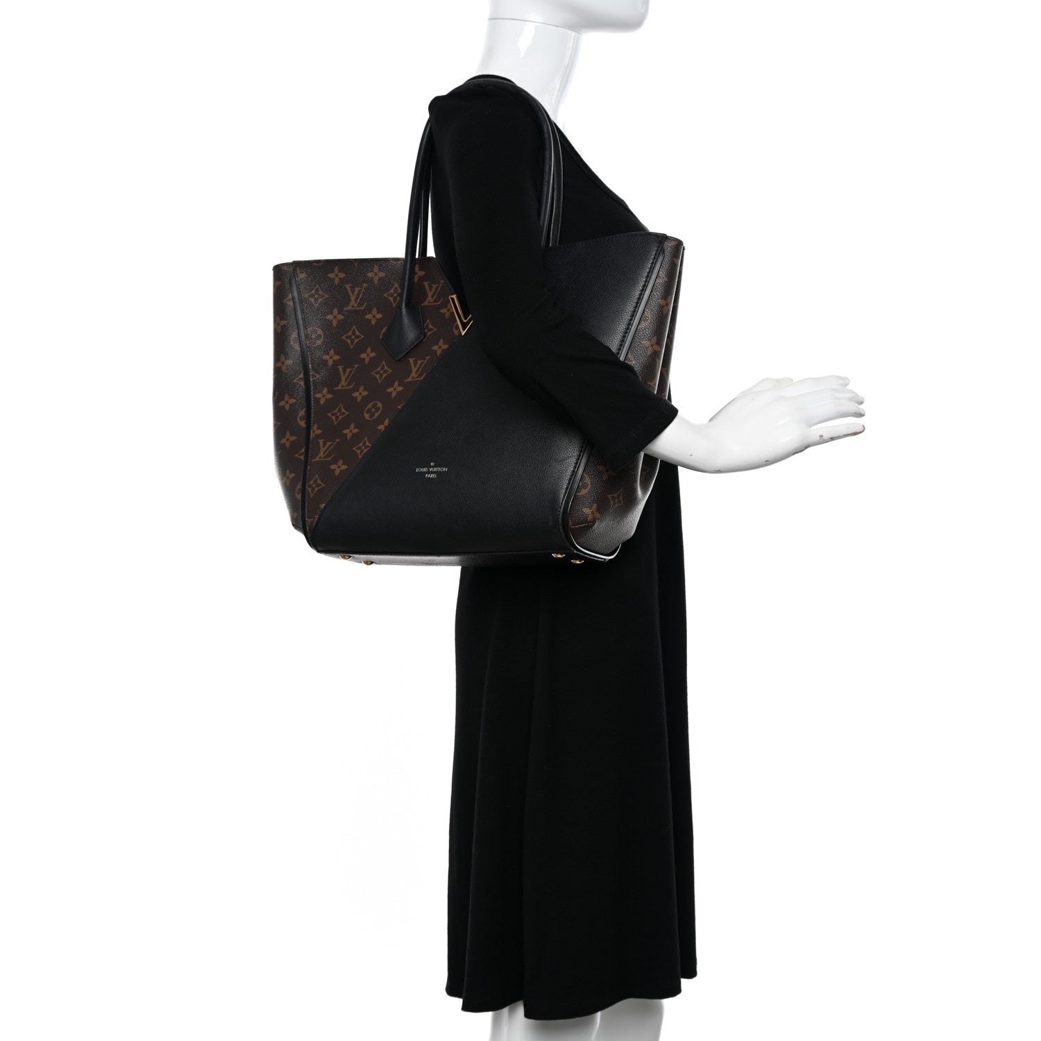 Louis Vuitton Calfskin Monogram Kimono Tote Black 2 of 10