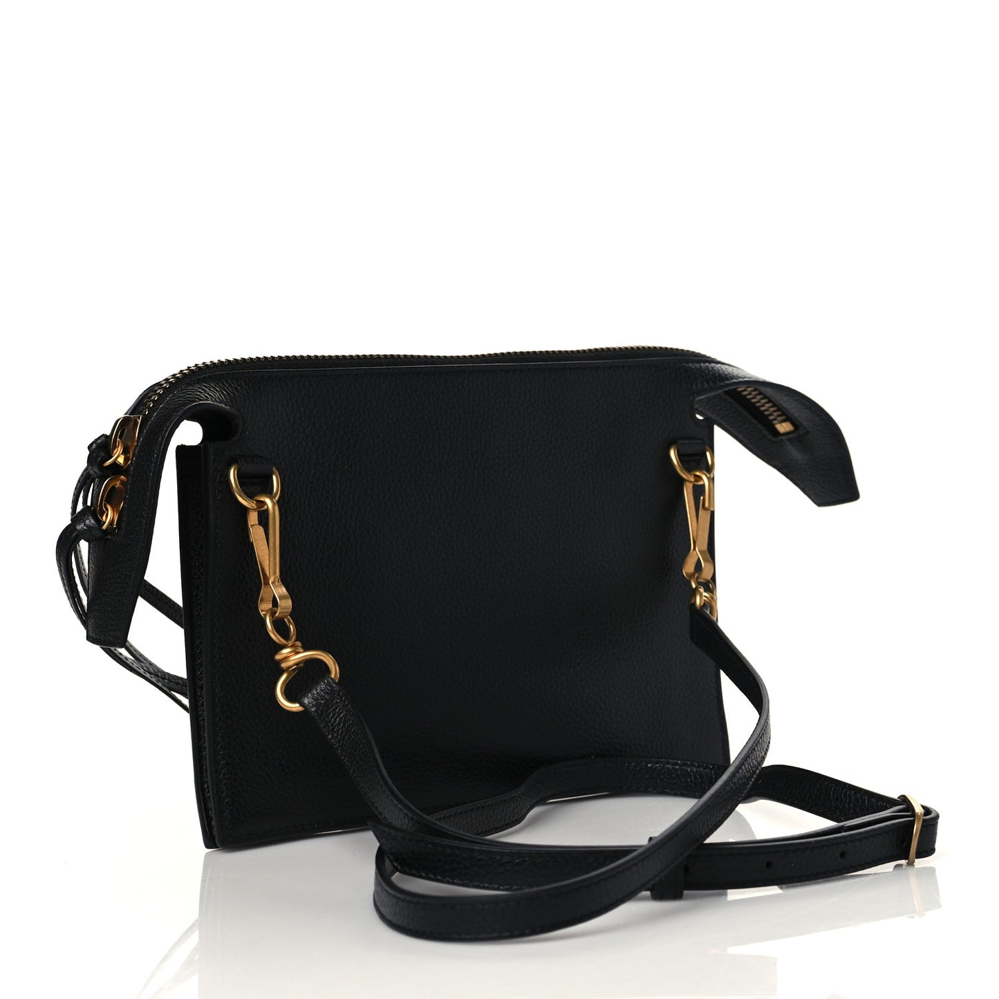 Grained Calfskin Neo Classic Gold Hardware Multipouch Black
