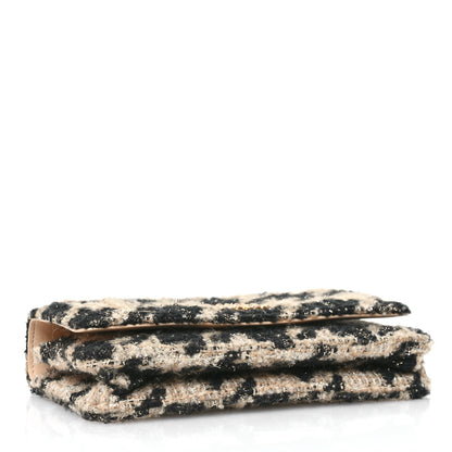 Chanel Wool Tweed Lambskin Quilted Chanel 19 Wallet On Chain WOC  Beige Black 4 of 11