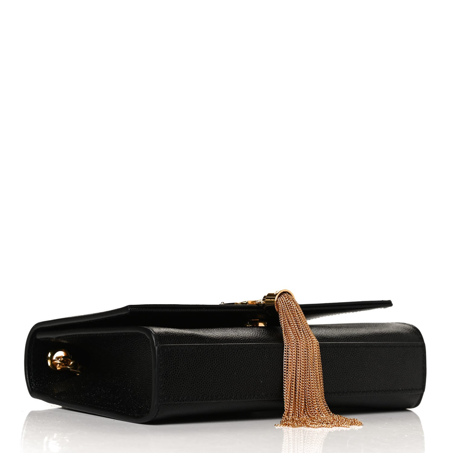 Saint Laurent Grain De Poudre Small Classic Monogram Kate Tassel Satchel Black 3 of 12