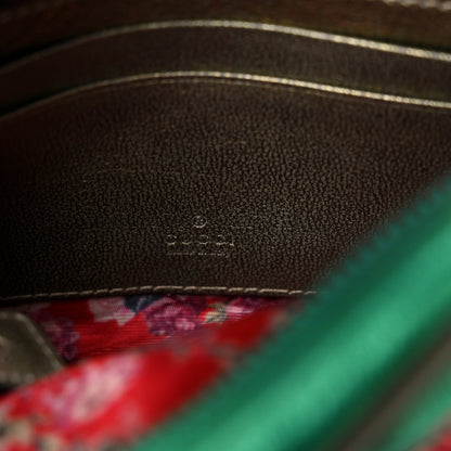 Gucci Laminated Nappa Trapuntata Mini Zumi Dome Shoulder Bag Rosso Jasmine Green Rame 6 of 12