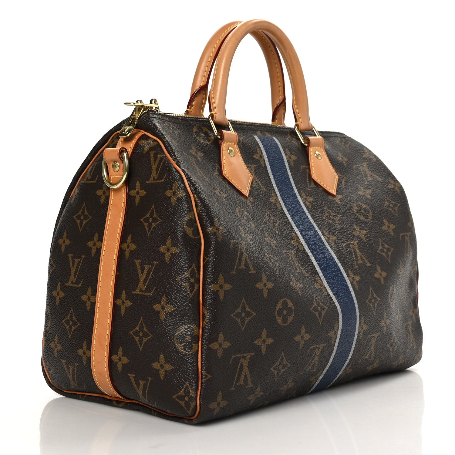 Louis Vuitton Monogram My LV Heritage Speedy Bandouliere 30 Blue Marine Gris 3 of 12