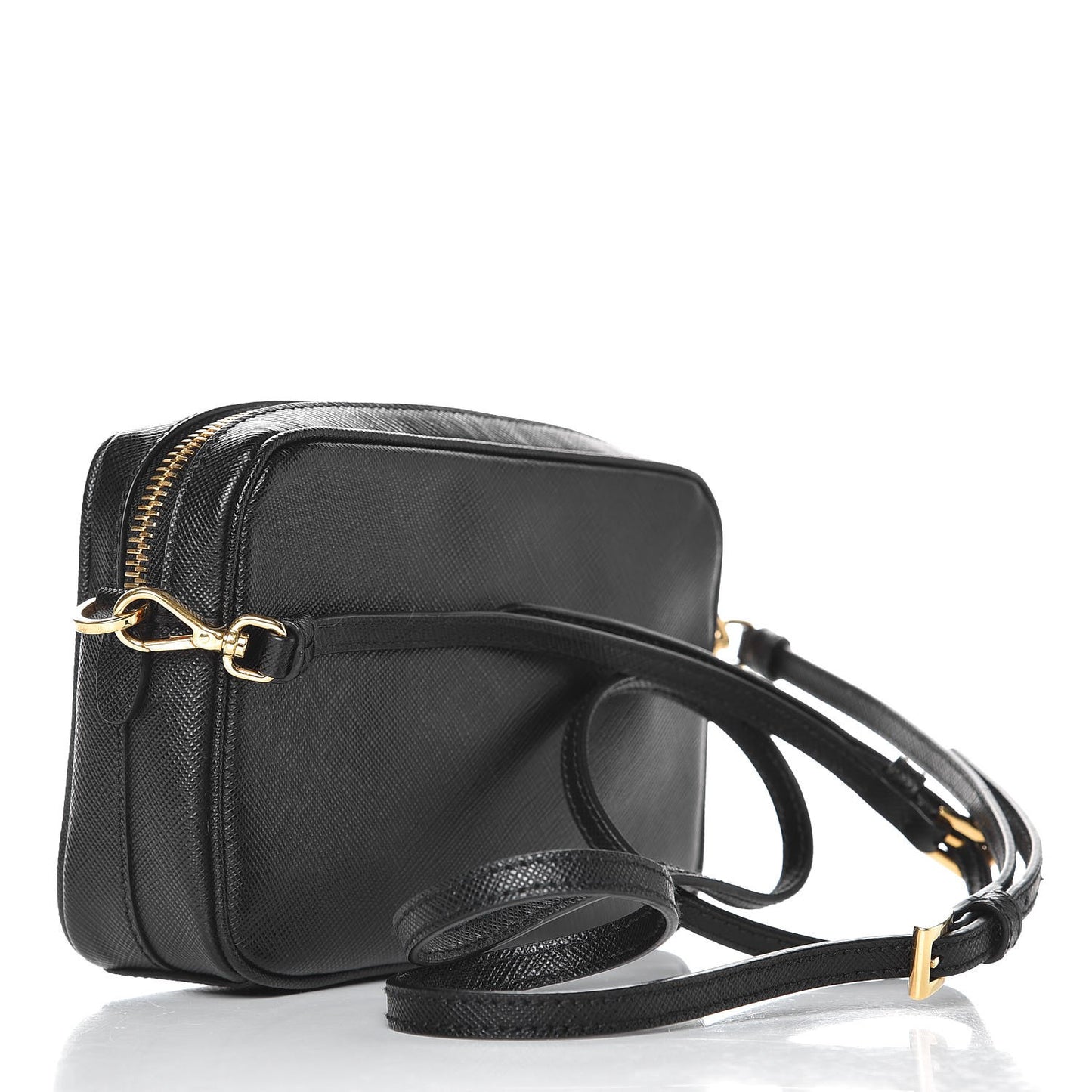 Saffiano Small Camera Crossbody Bag Black