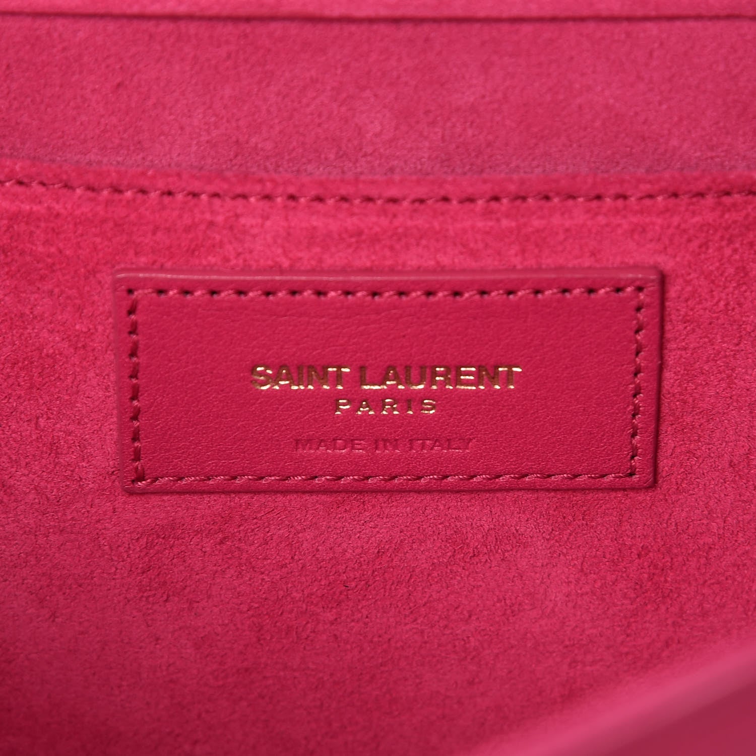 Saint Laurent Calfskin Classic Y Ligne Clutch Fuchsia 6 of 11