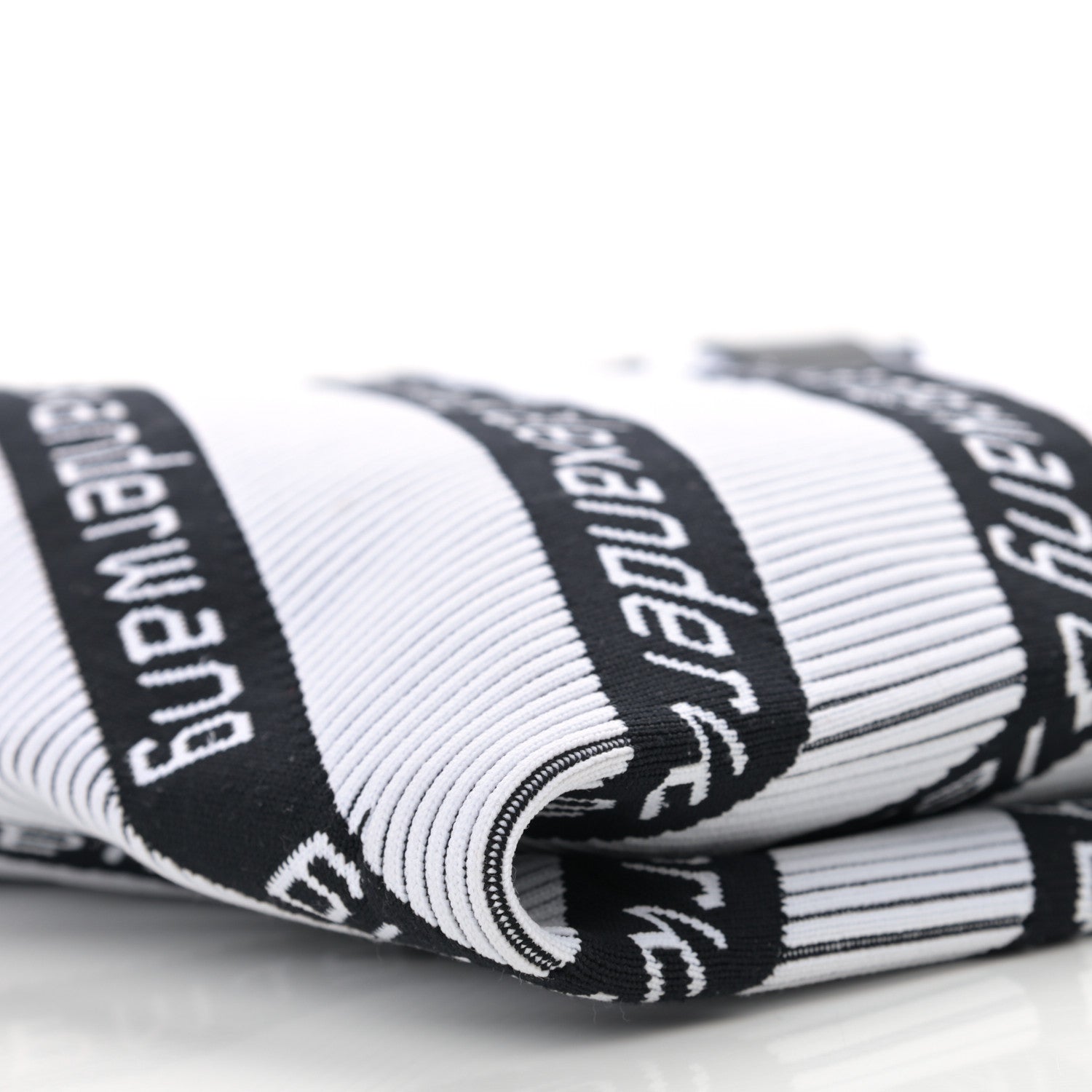 Alexander Wang Knit Jacquard Diagonal Logo Shopper Tote Black White 11 of 11