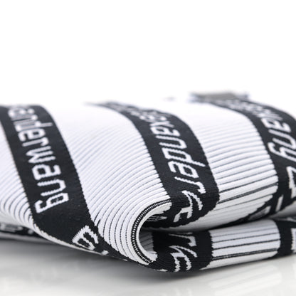 Alexander Wang Knit Jacquard Diagonal Logo Shopper Tote Black White 11 of 11