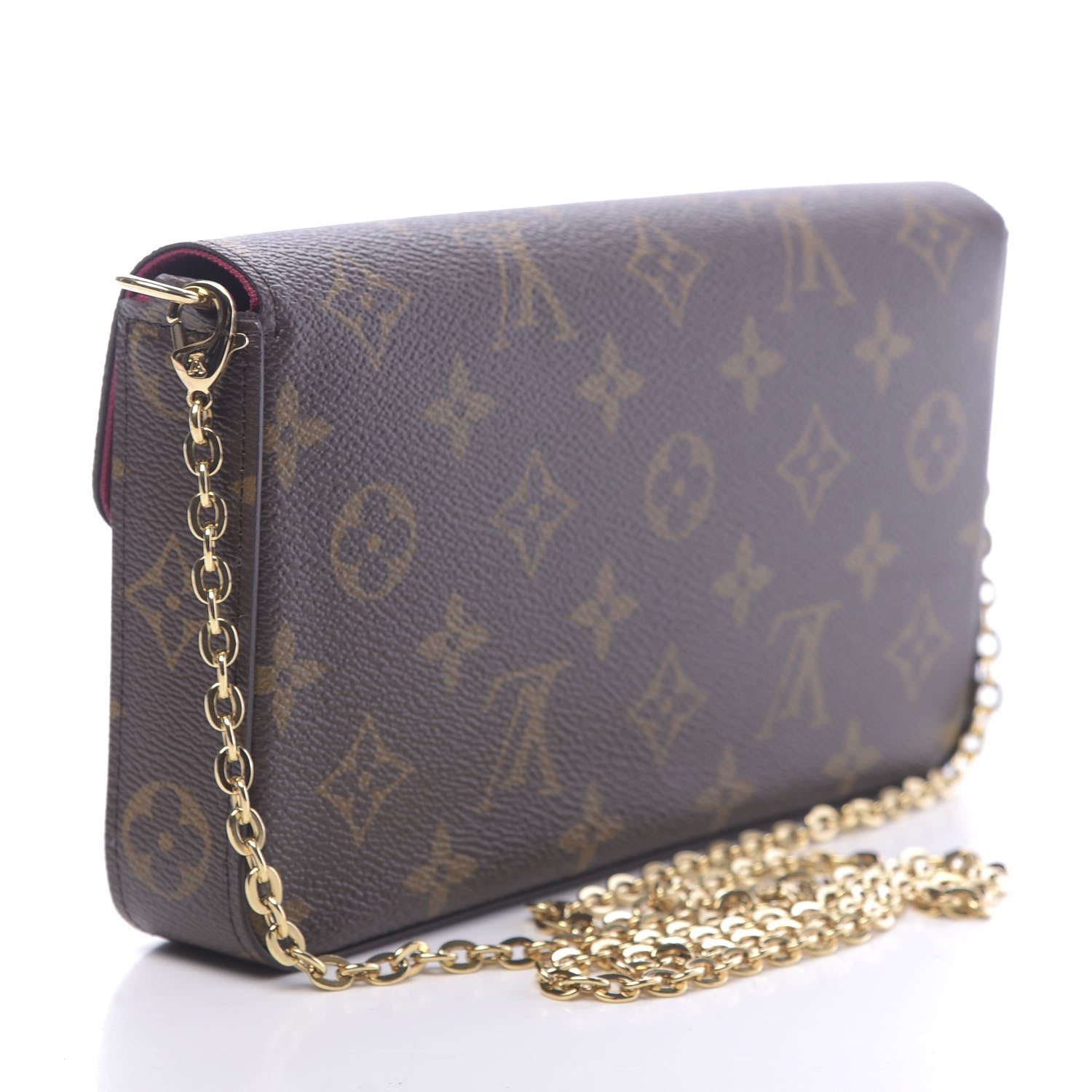 Louis Vuitton Monogram Pochette Felicie Chain Wallet Fuchsia 4 of 11