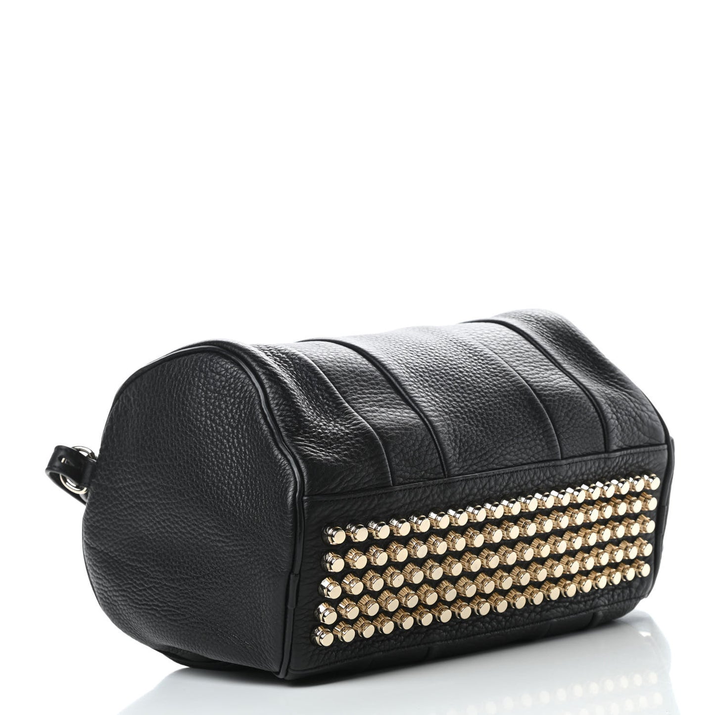 Pebbled Lambskin Rocco Black Pale Gold Hardware