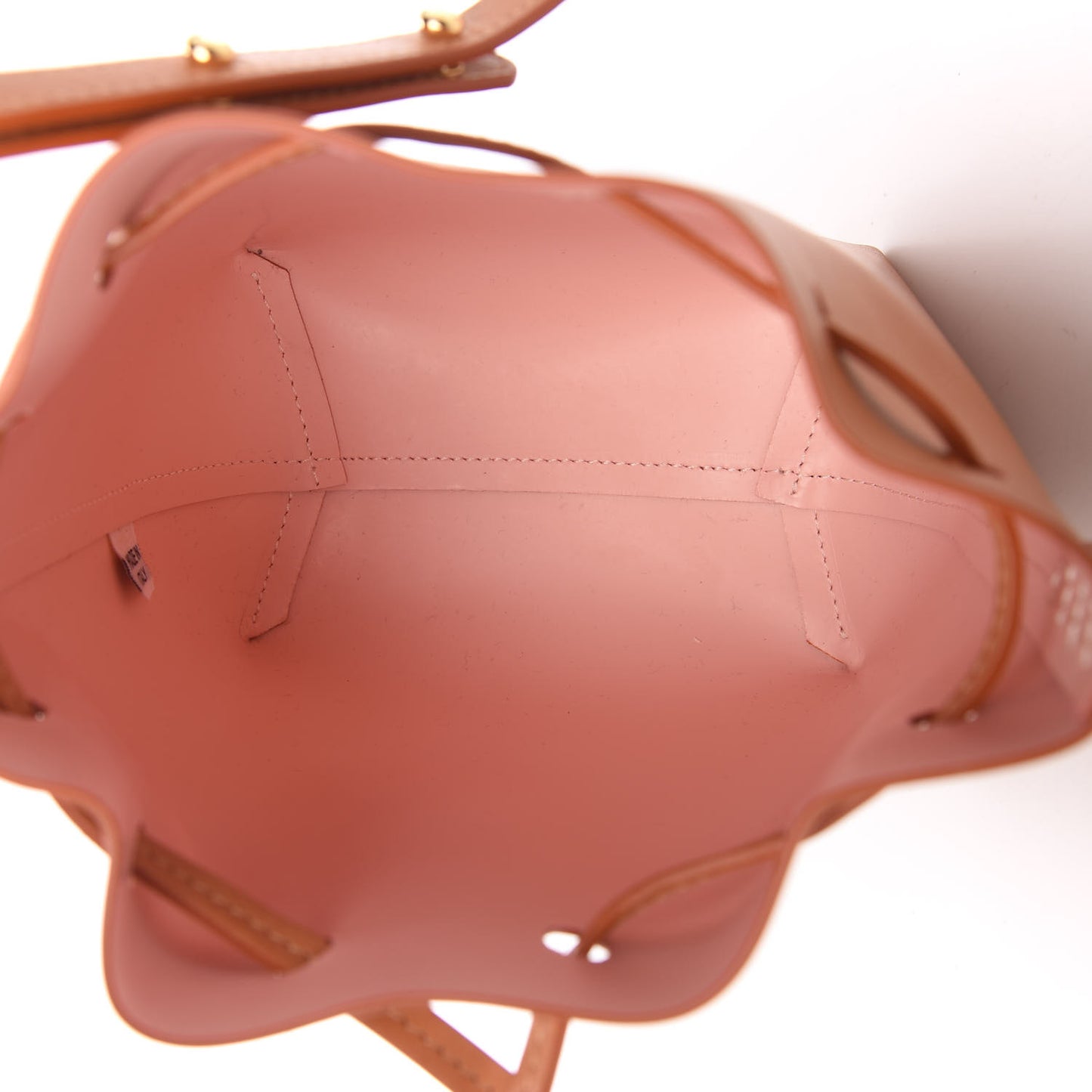 Calfskin Mini Bucket Bag Cammello Rosa