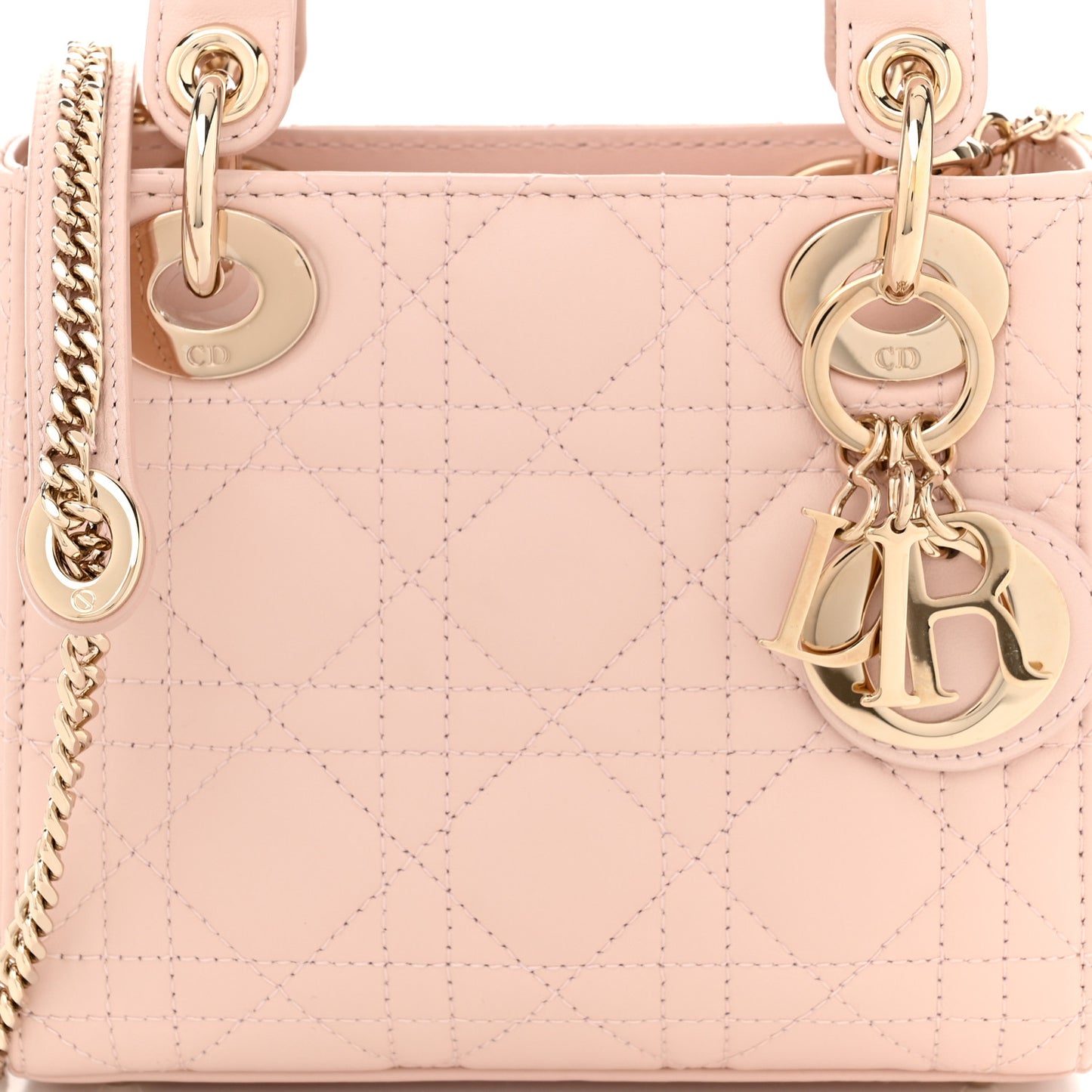 Lambskin Cannage Mini Lady Dior Powder Pink