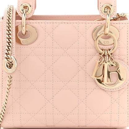 Christian Dior Lambskin Cannage Mini Lady Dior Powder Pink 8 of 10