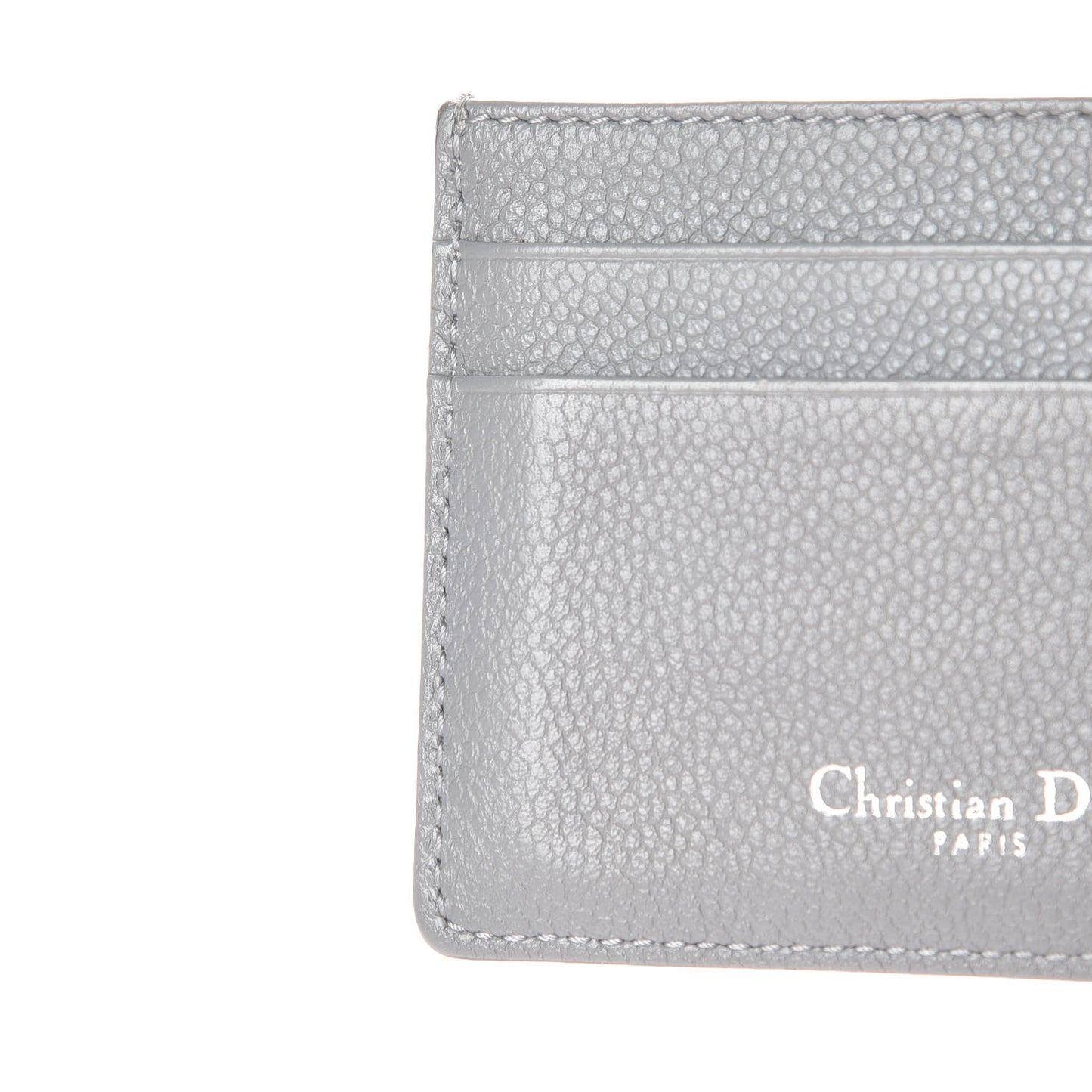 Grained Calfskin Cannage Diorama Card Holder Grey