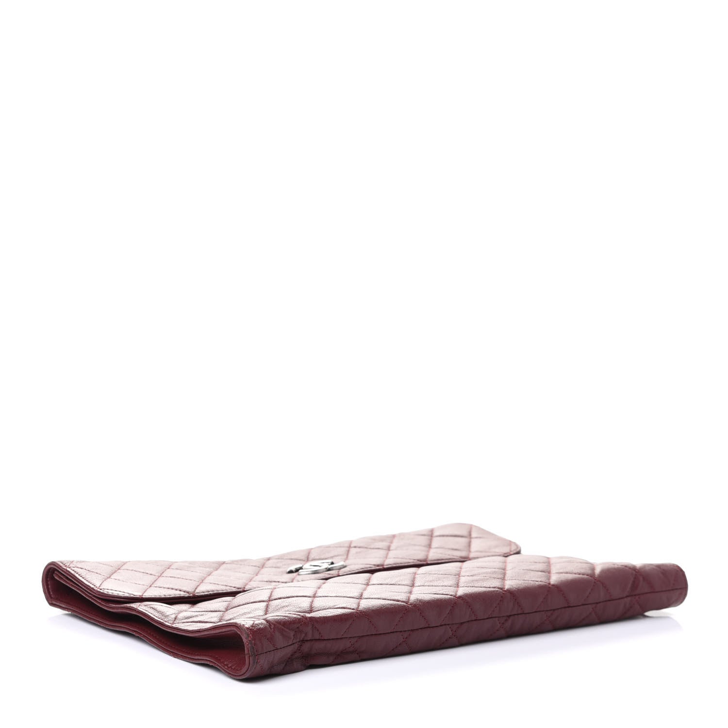 Chanel Lambskin Quilted CC Clutch Burgundy 3 of 4