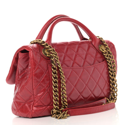 Chanel Glazed Calfskin Castle Rock Large Flap Red 3 of 11