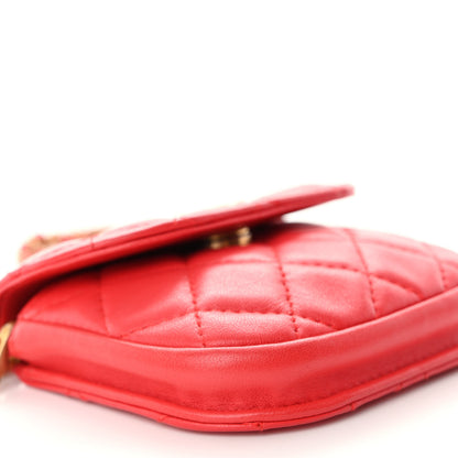 Chanel Lambskin Quilted Pearl Crush Waist Bag Red 9 of 10