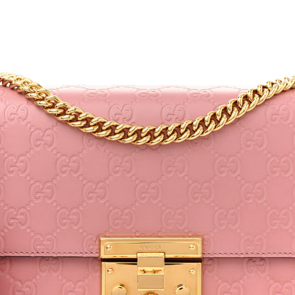 Gucci Guccissima Signature Medium Padlock Shoulder Bag Rose Baby Candy 8 of 14