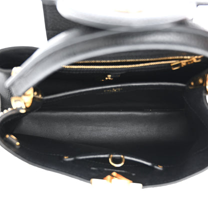 Louis Vuitton Taurillon Fleur De Lys Capucines PM Black 5 of 9