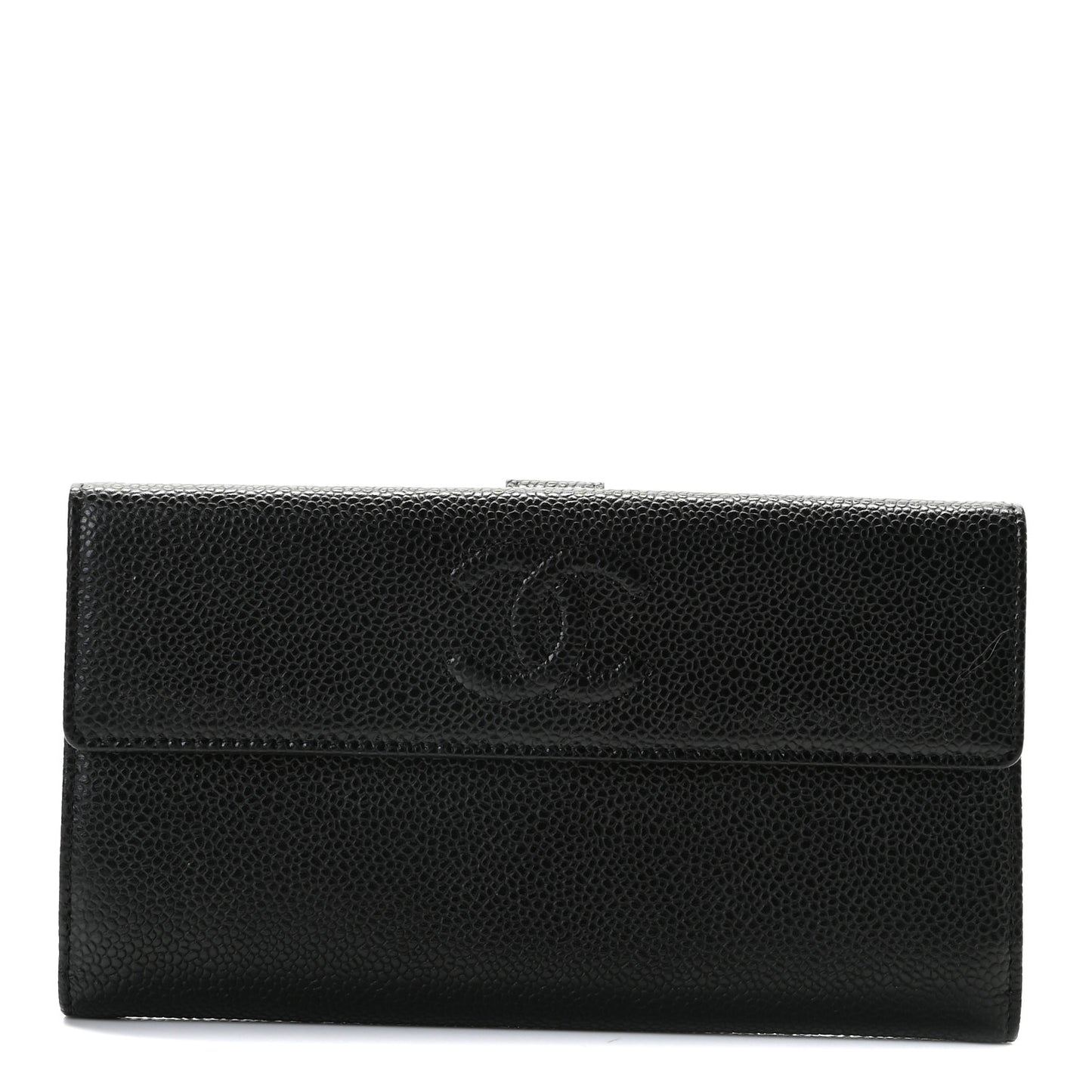 Caviar Timeless CC French Long Wallet Black
