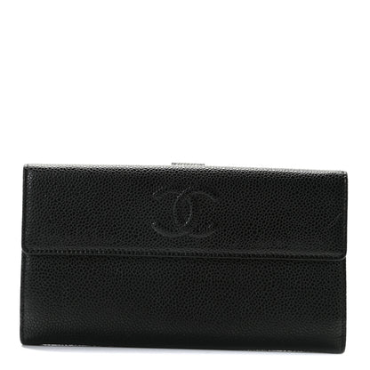 Chanel Caviar Timeless CC French Long Wallet Black 1 of 8