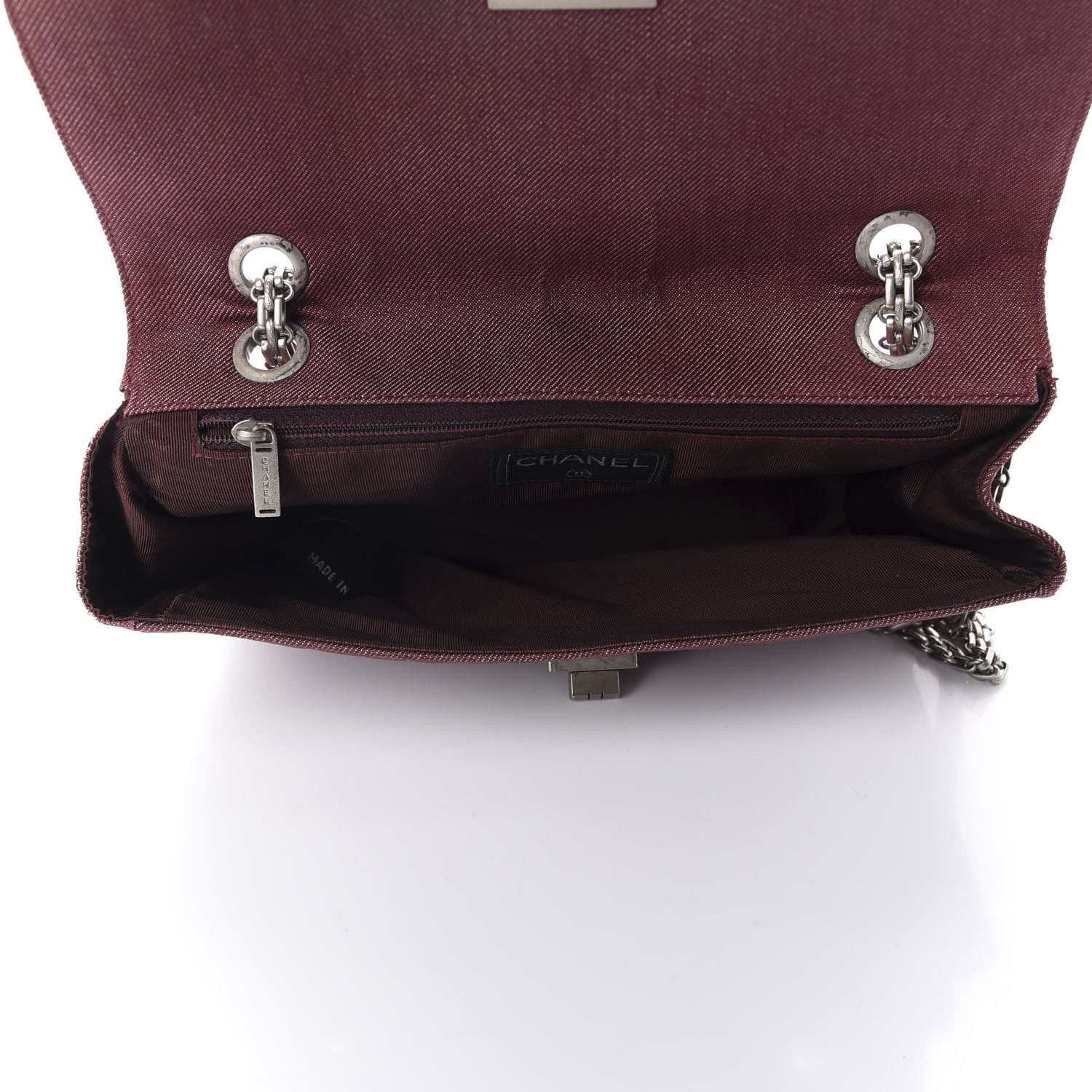 Chanel Canvas Chocolate Bar Reissue Single Flap Dark Red 4 of 15