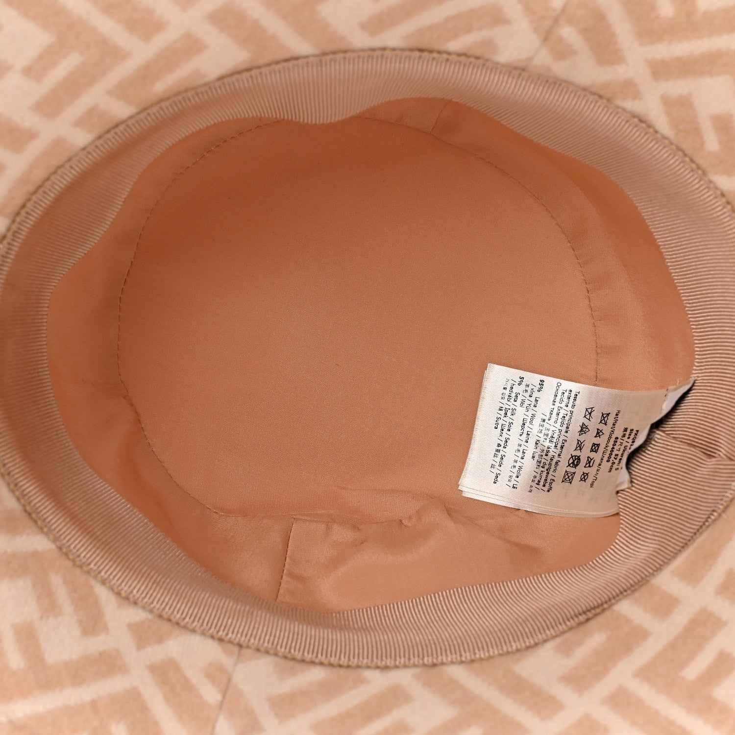 Fendi Wool Silk FF Bucket Hat S Beige 7 of 8