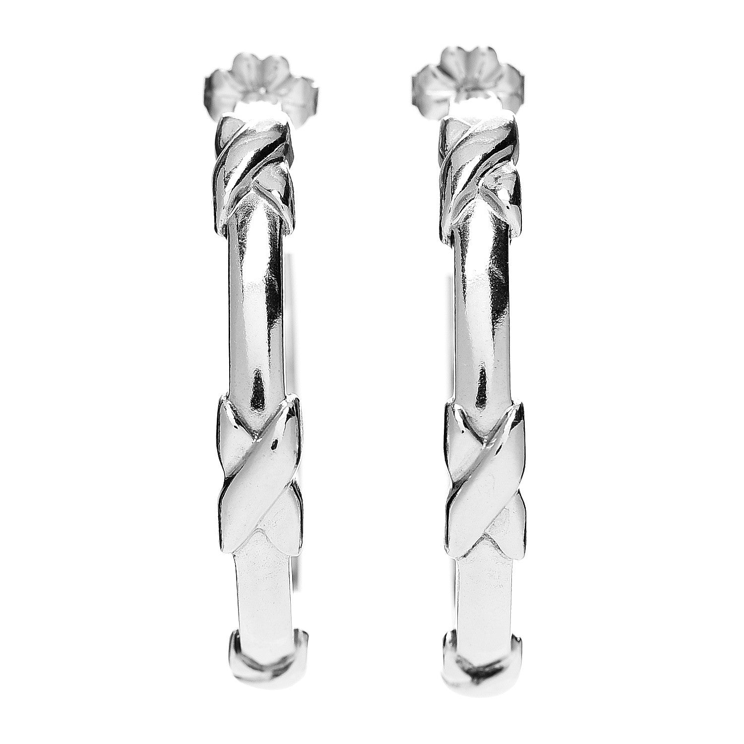 Tiffany Sterling Silver X Hoop Earrings 1 of 4