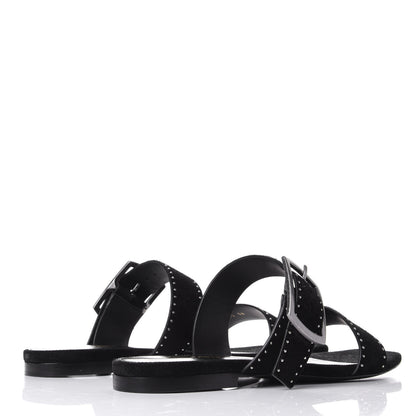 Saint Laurent Suede Otterproof Nikel Pallidio Sandals 38 Black 4 of 11