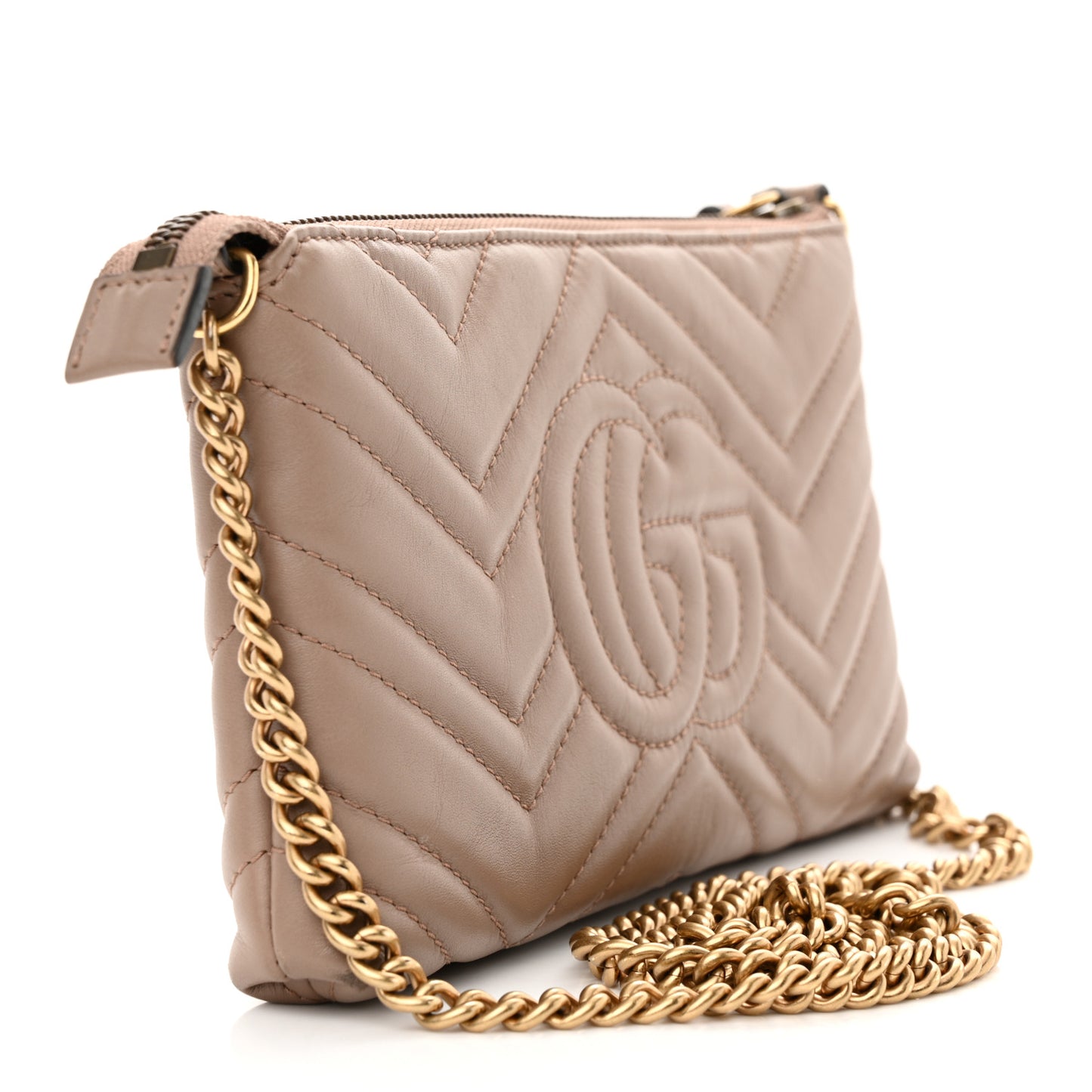 Calfskin Matelasse Mini GG Marmont Chain Bag Porcelain Rose