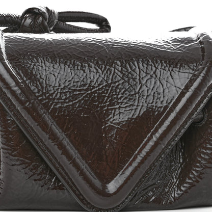 Bottega Veneta Patent Deerskin Small Beak Triangle Flap Shoulder Bag Fondant 7 of 9