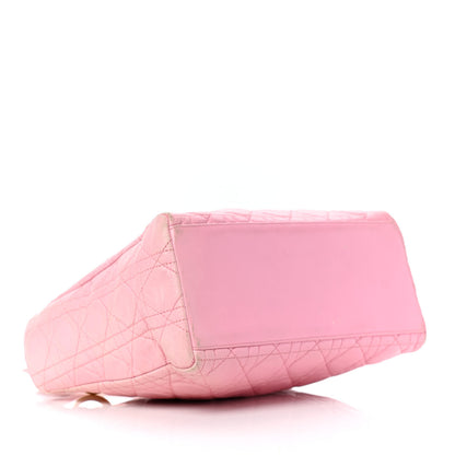 Christian Dior Grained Calfskin Cannage Medium Lady Dior Pink 3 of 10