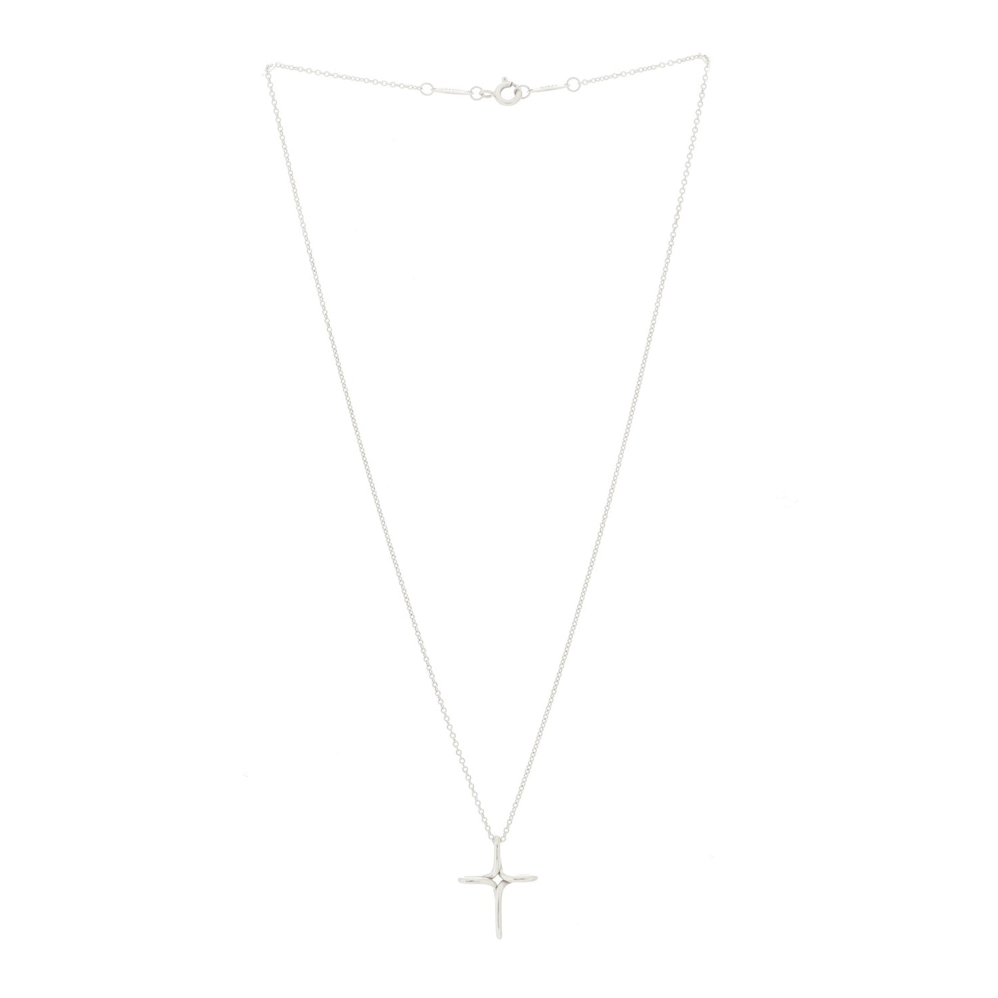 Sterling Silver Elsa Peretti Infinity Cross Pendant Necklace