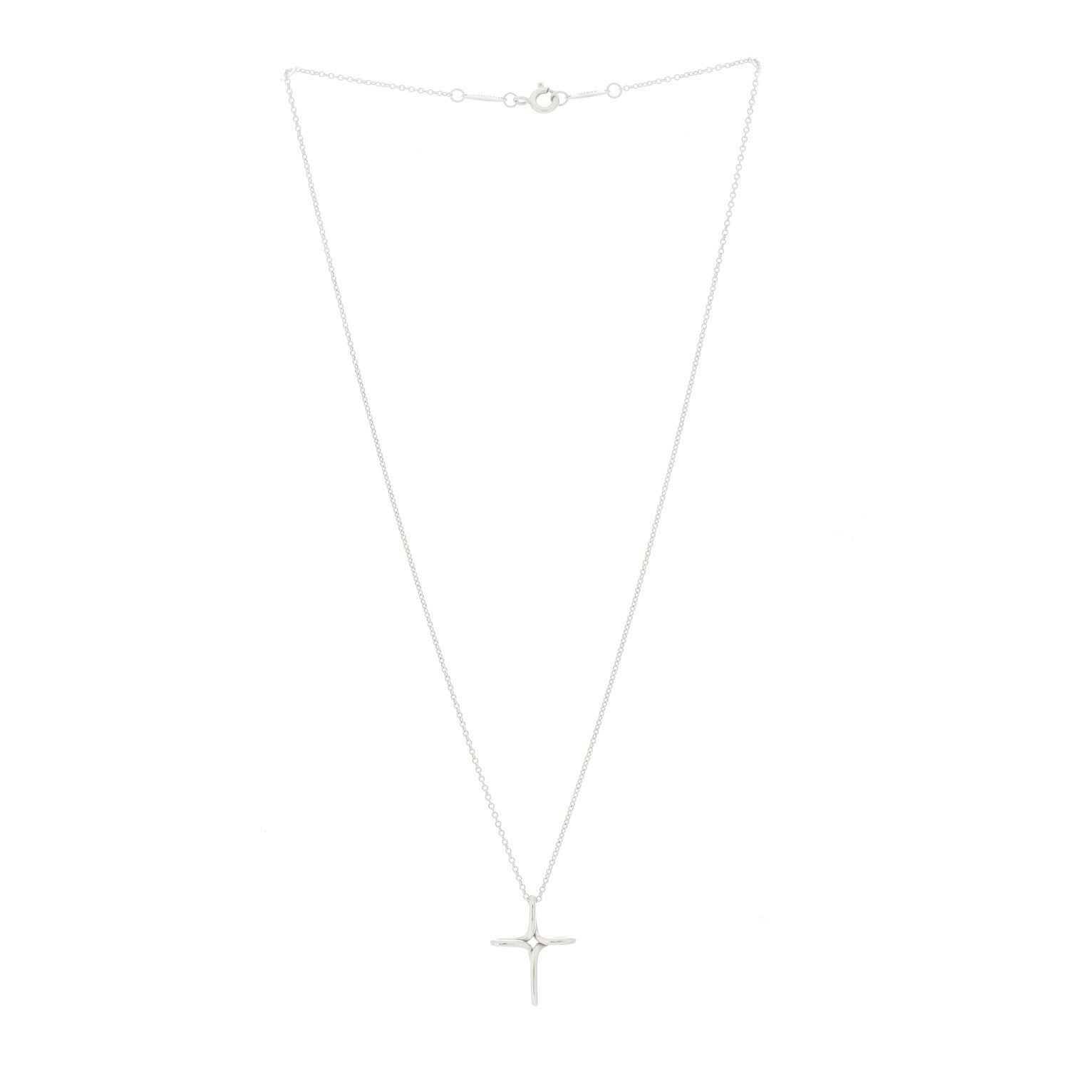 Tiffany Sterling Silver Elsa Peretti Infinity Cross Pendant Necklace 3 of 6